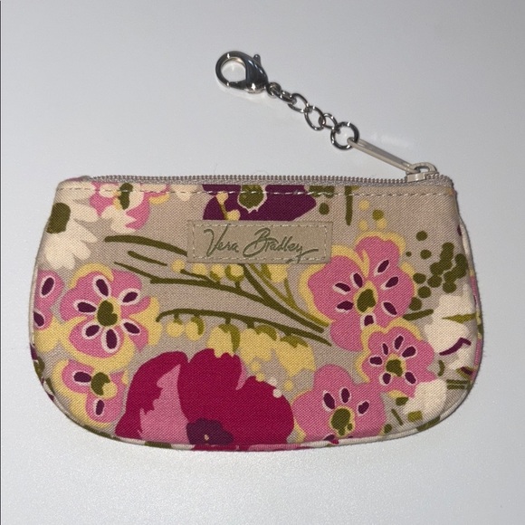 Vera Bradley Pink and Green Floral ID Pouch - Picture 1 of 5